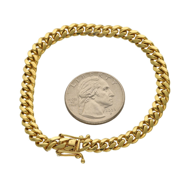 14 Karat Gold Miami Cuban Link Box Lock Bracelets