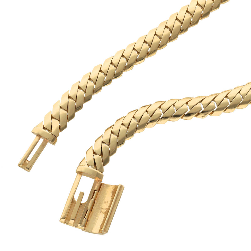 14 Karat Solid Gold Double Marquis Cuban Link Chain
