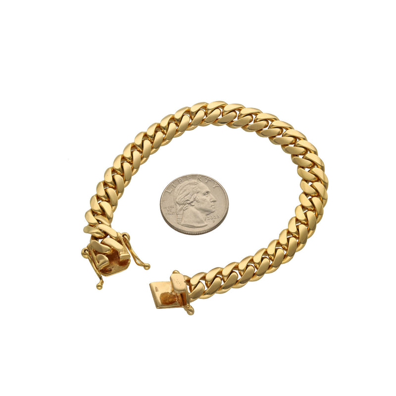14 Karat Gold Miami Cuban Link Box Lock Bracelets
