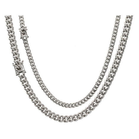 10 Karat White Gold Miami Cuban Link Chains