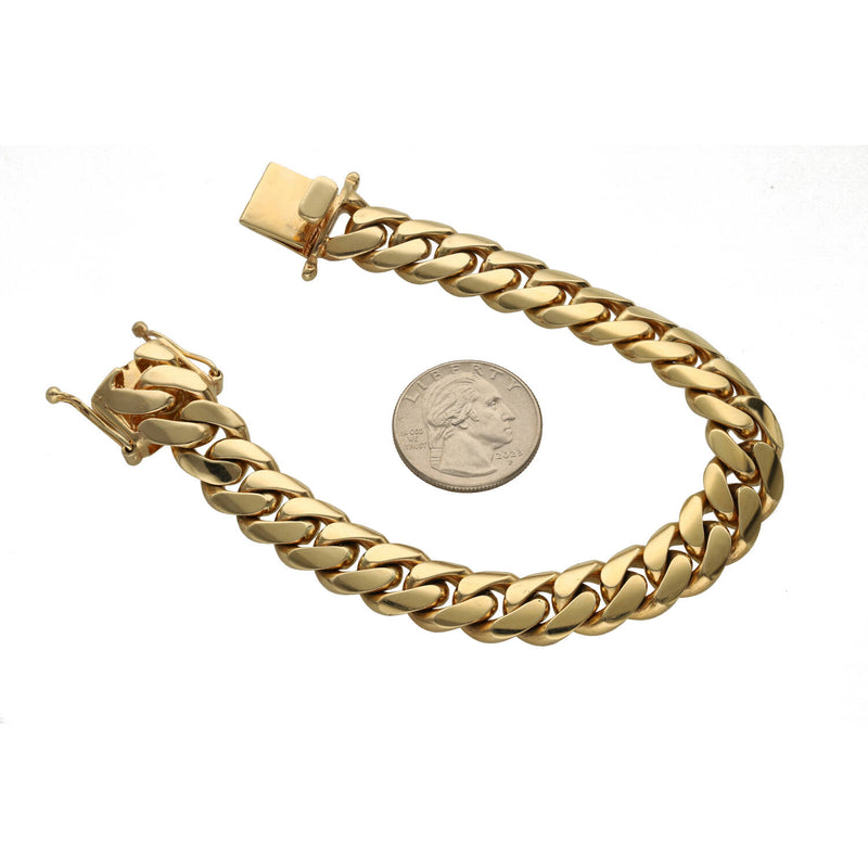 14 Karat Gold Miami Cuban Link Box Lock Bracelets