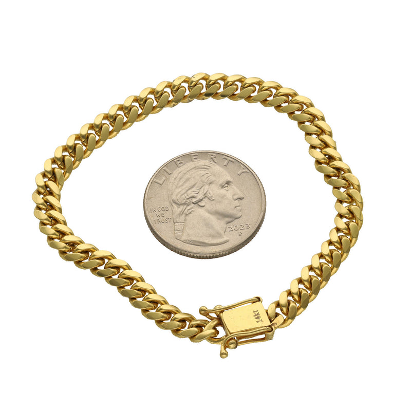 14 Karat Gold Miami Cuban Link Box Lock Bracelets