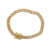 Handcrafted Miami Cuban bracelet with diamond accents side profile view