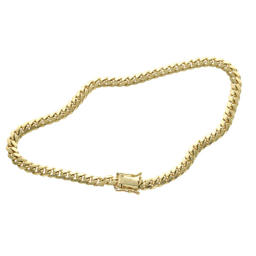 4 MM Miami Cuban link Anklet with box lock engraved 10k 