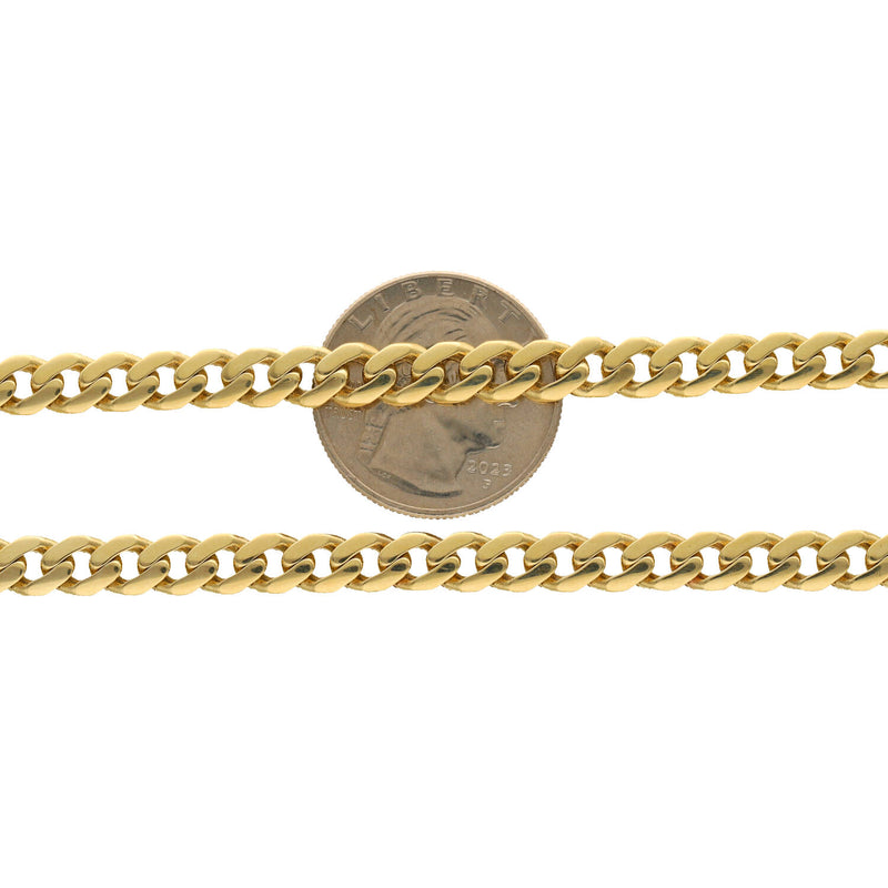Mens Gold Plain Classic Monaco Chains | 10K Gold