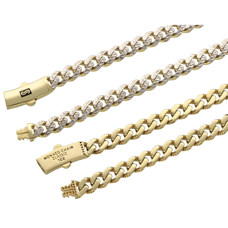 10 Karat Gold Diamond Cut Classic Monaco Chains