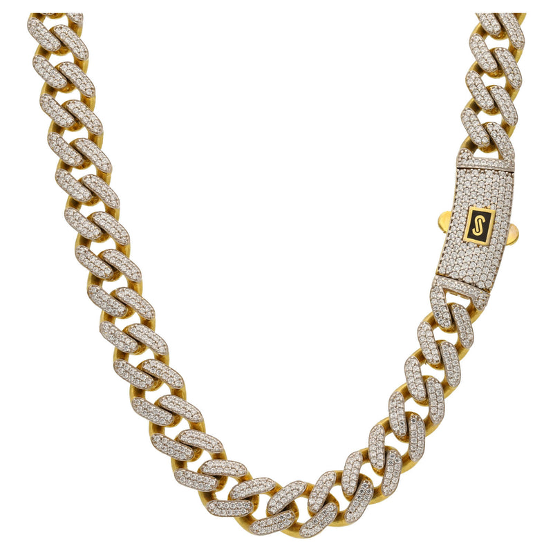 10 Karat Gold Pave Monaco Chains