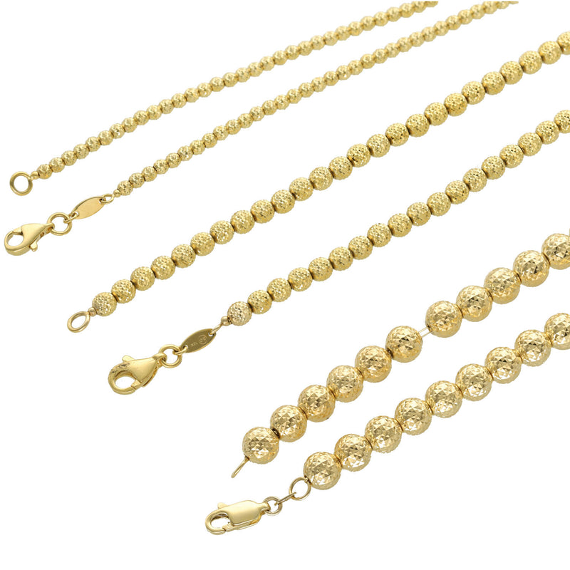 14 Karat Gold Diamond Cut Moon Double Width Chains