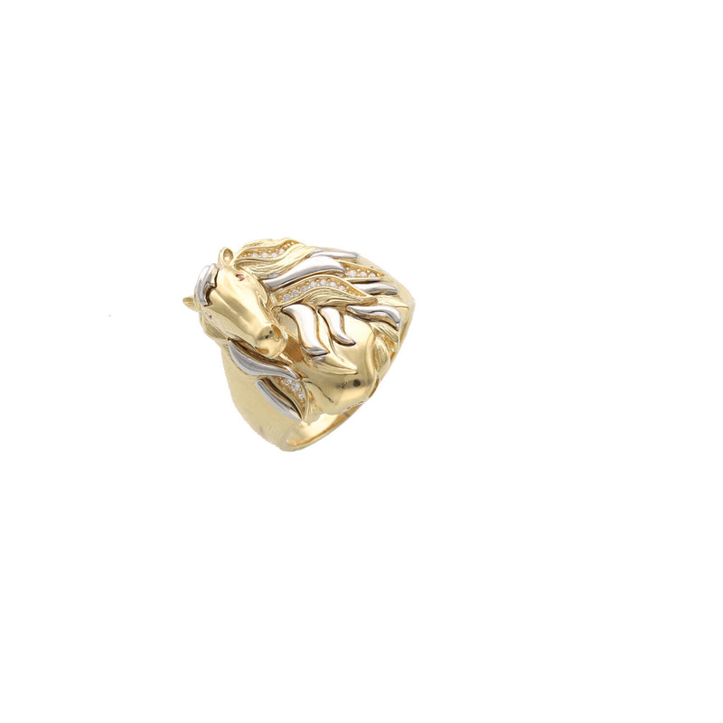 14 karat Gold Horse Two Tone Ring