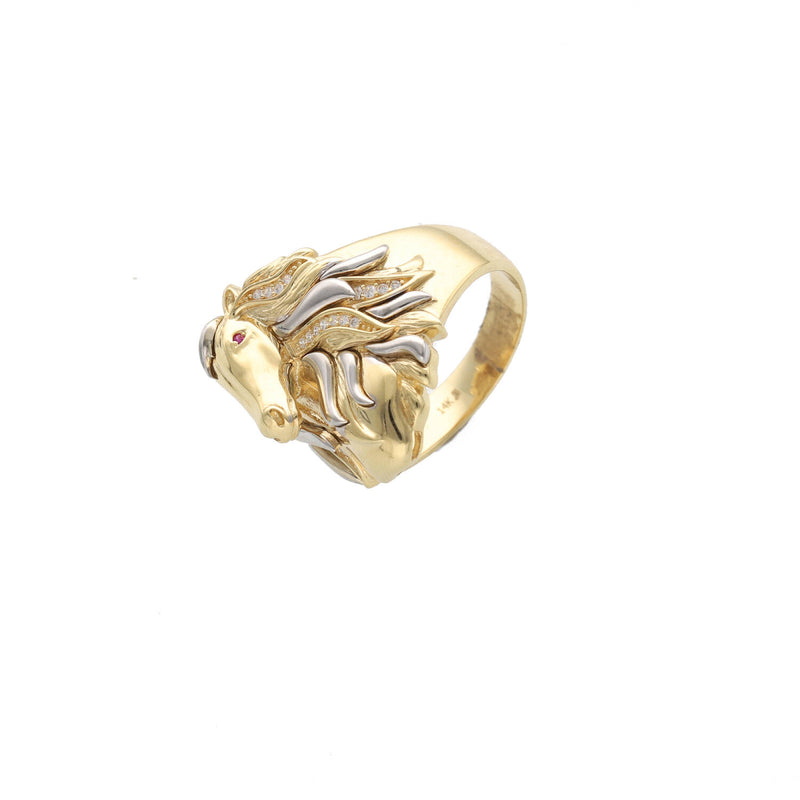 14 karat Gold Horse Two Tone Ring
