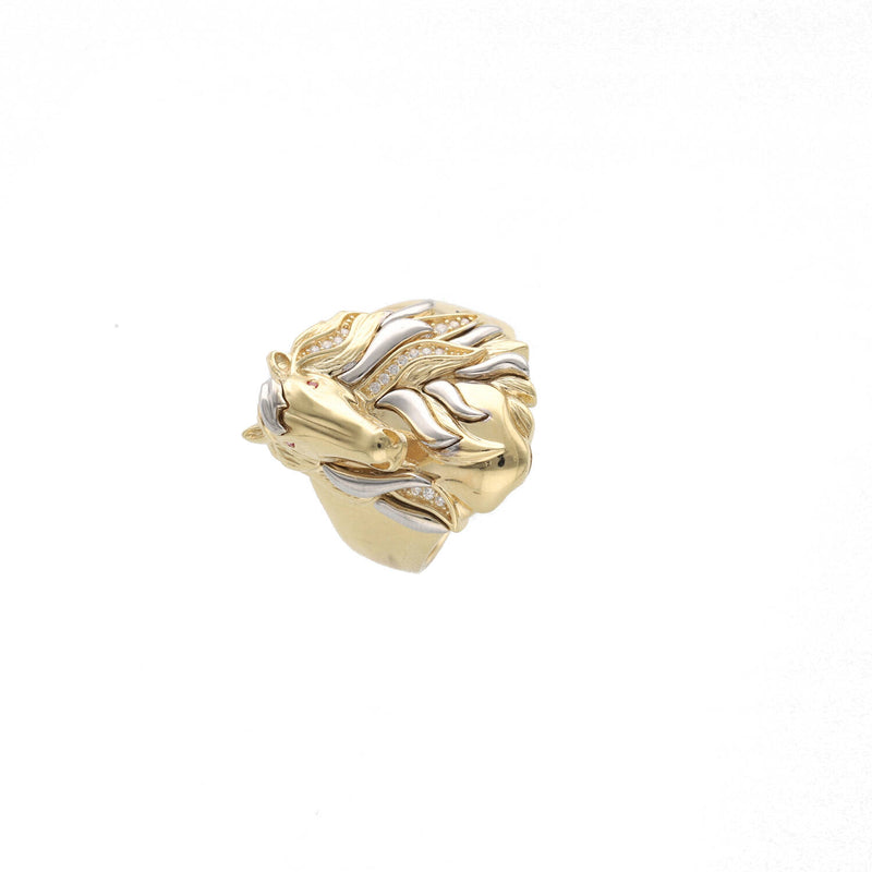14 karat Gold Horse Two Tone Ring