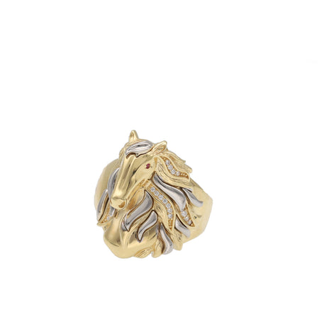 14 karat Gold Horse Two Tone Ring