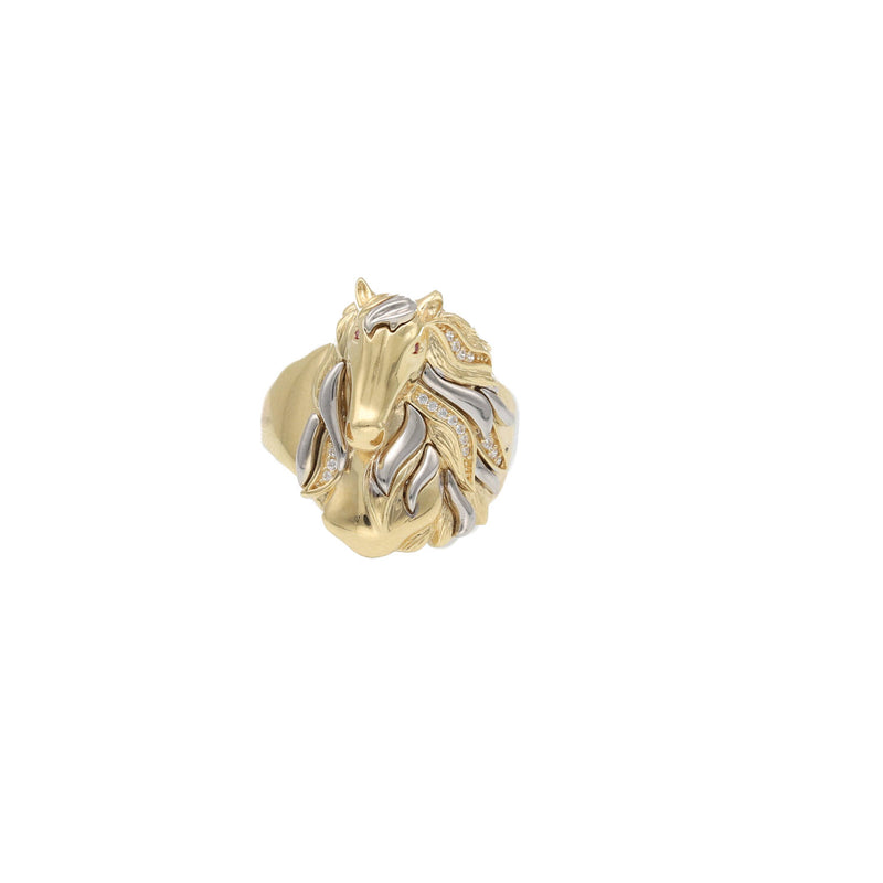 14 karat Gold Horse Two Tone Ring