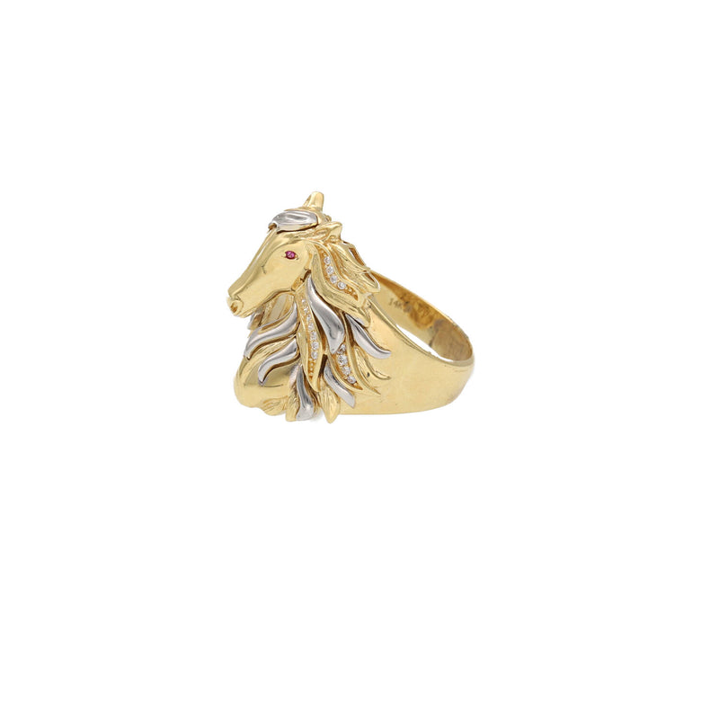 14 karat Gold Horse Two Tone Ring