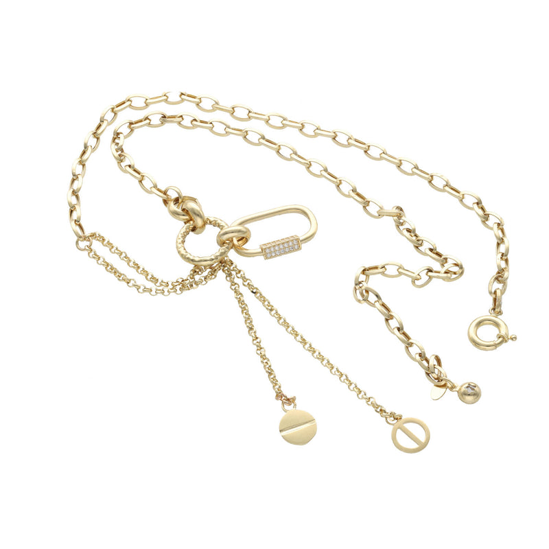 14 Karat Gold Tie Rolo Necklace