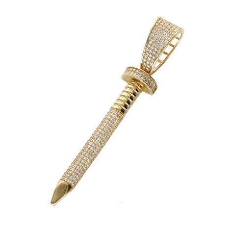 14k Gold Nail Crucifix Charm