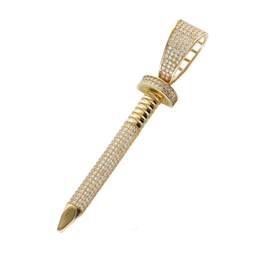 14k Gold Nail Crucifix Charm