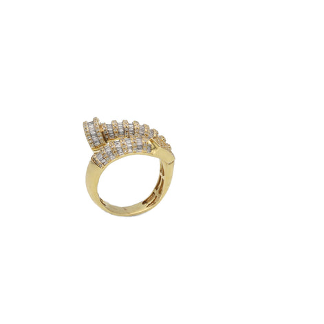 Men's 10 karat Yellow gold diamond nail ring featuring 1.05 total carat weight of genuine natural diamonds