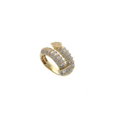 Men's 10 karat Yellow gold diamond nail ring featuring 1.05 total carat weight of genuine natural diamonds in baguette stones. 