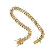 Luxury women's diamond bracelet showing secure box lock clasp detail