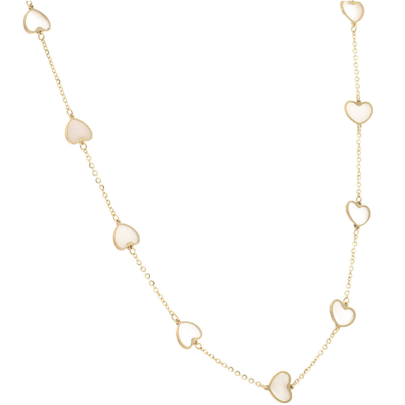 14 Karat Gold Mother of Pearl Heart Necklace