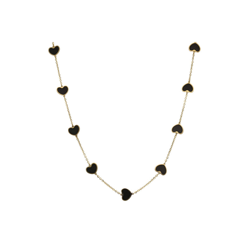 14 Karat Gold & Onyx Heart Set