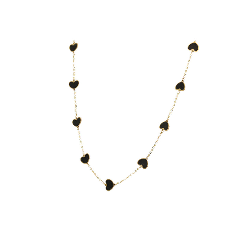 14 Karat Gold & Onyx Heart Set