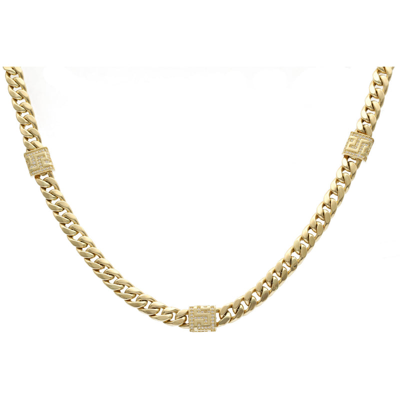 14 Karat Gold Cuban Link Maze Necklace