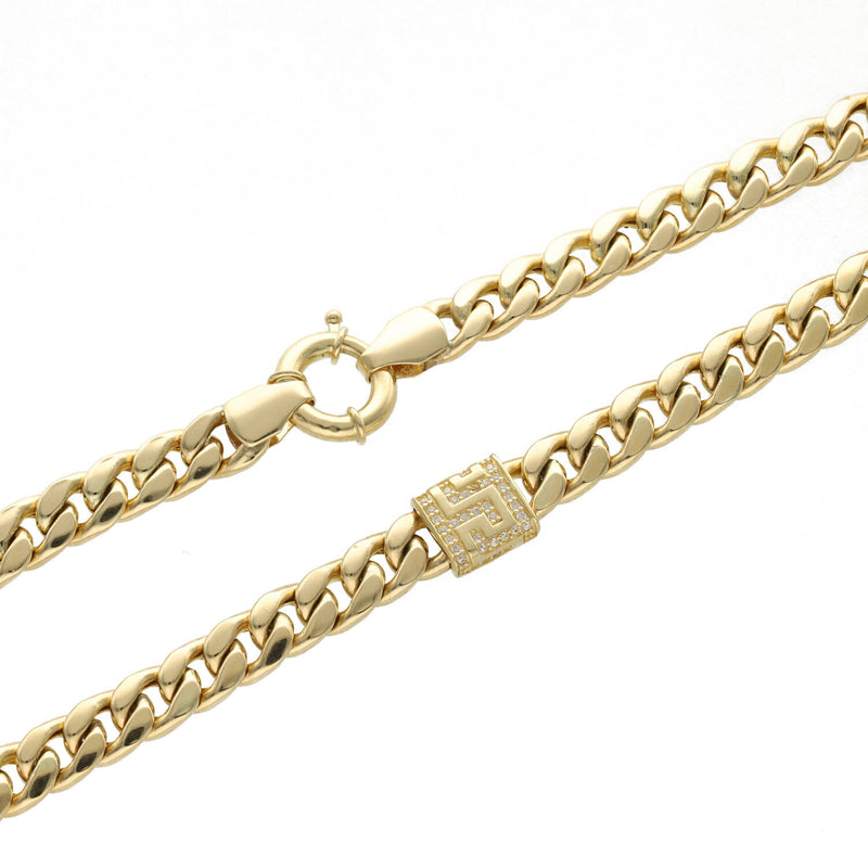 14 Karat Gold Cuban Link Maze Necklace