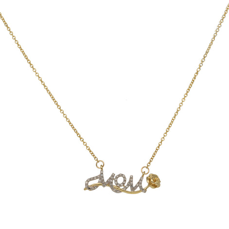 10 Karat Gold 1/8 ctw Diamond MoM  Necklace