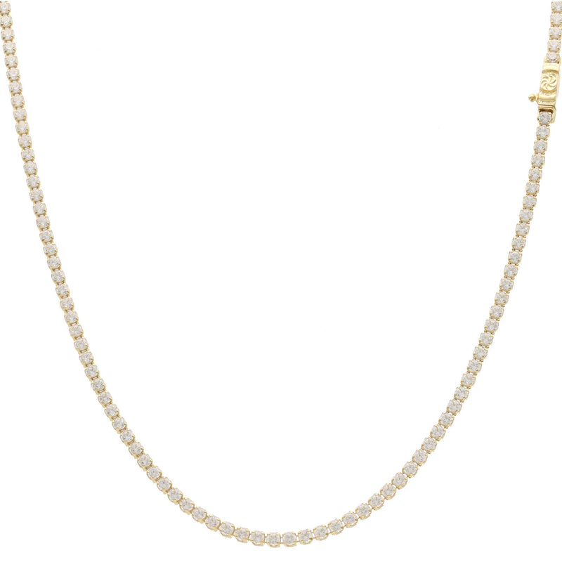 14 Karat Gold & CZ Tennis Chain 2.2x18