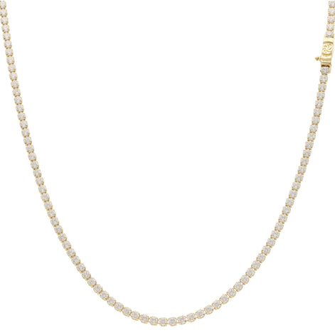14 Karat Gold & CZ Tennis Chain 2.2x18