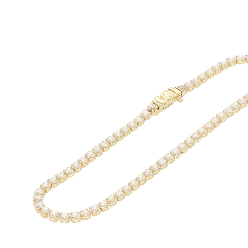 14 Karat Gold & CZ Tennis Chain 2.2x18