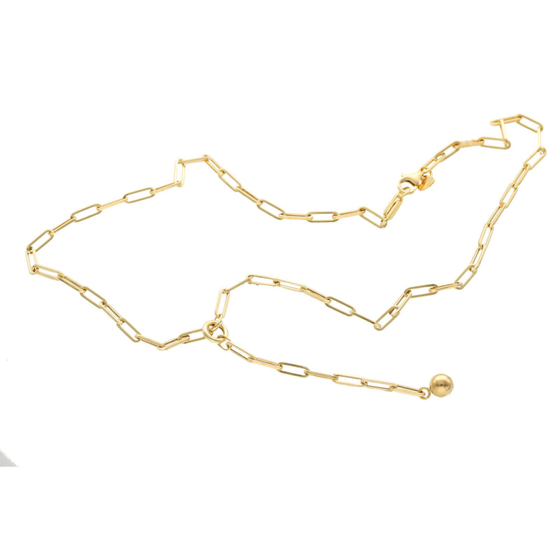 14 Karat Gold Paper Clip Tie Necklace