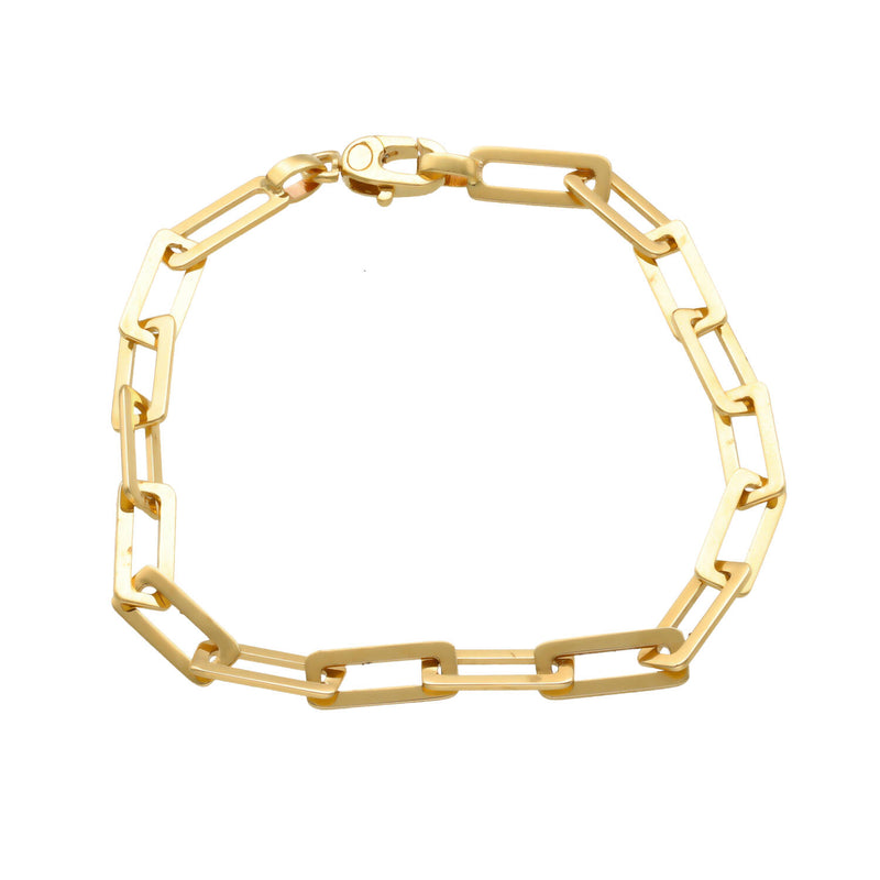 14 karat Gold paper Clip Flat Bracelet