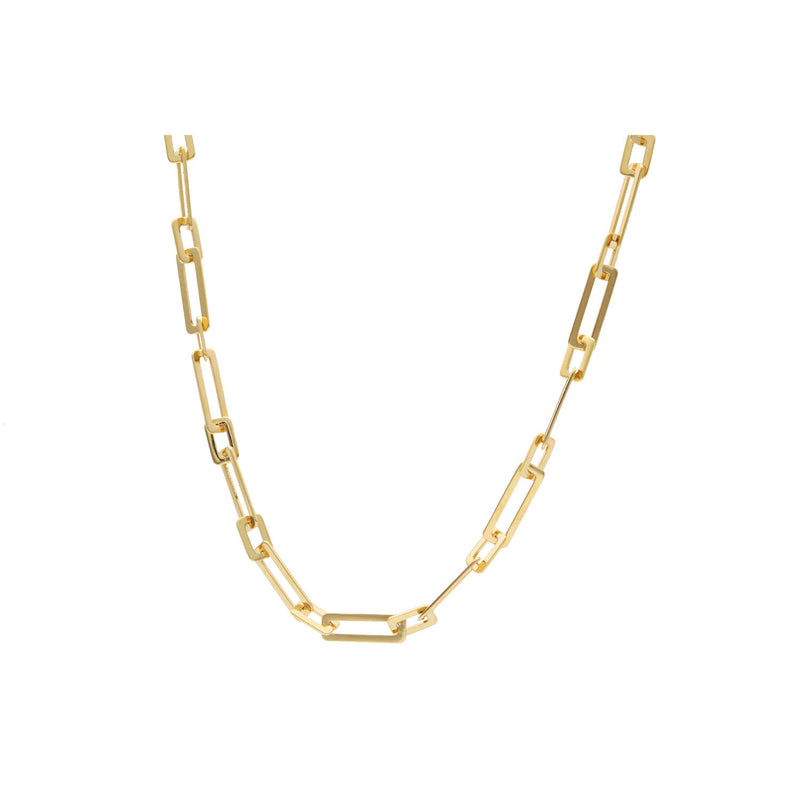 14 Karat Gold paper Clip Fancy Necklace