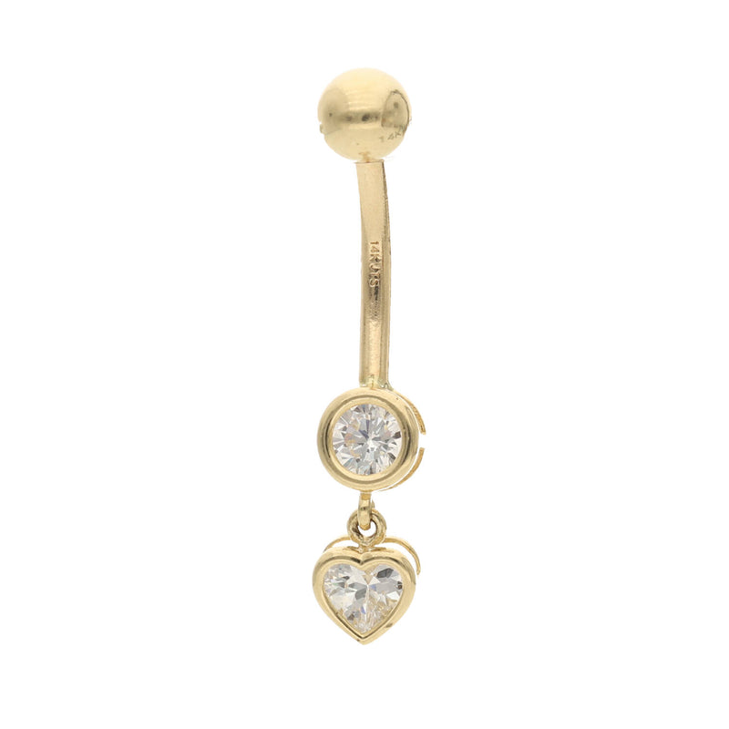 14 karat Gold Heart Belly Piercing