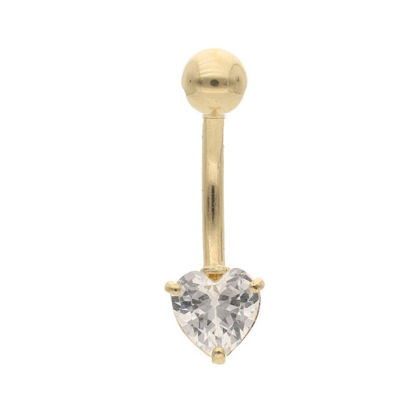14 karat Gold Heart Belly Piercing