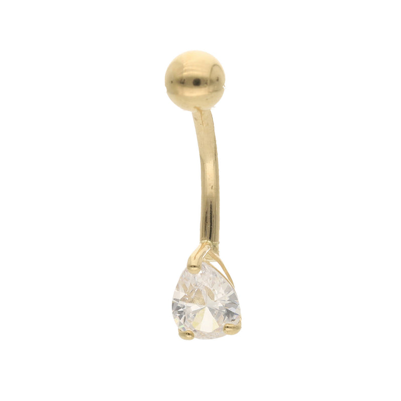 14 karat Gold Drop Shape Belly Piercing