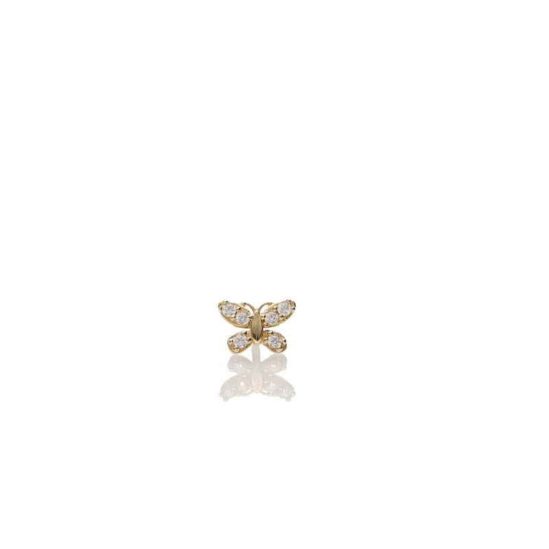 14K Gold Butterfly Cartilage Earring | CZ Diamond Helix Piercing