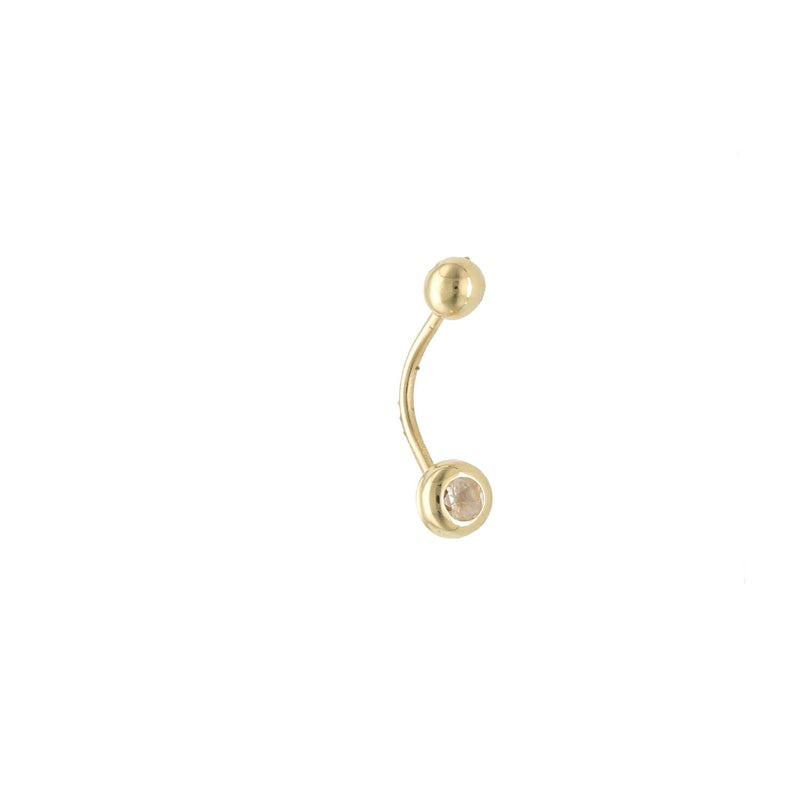 14 Karat Gold Cz Round Belly Piercing