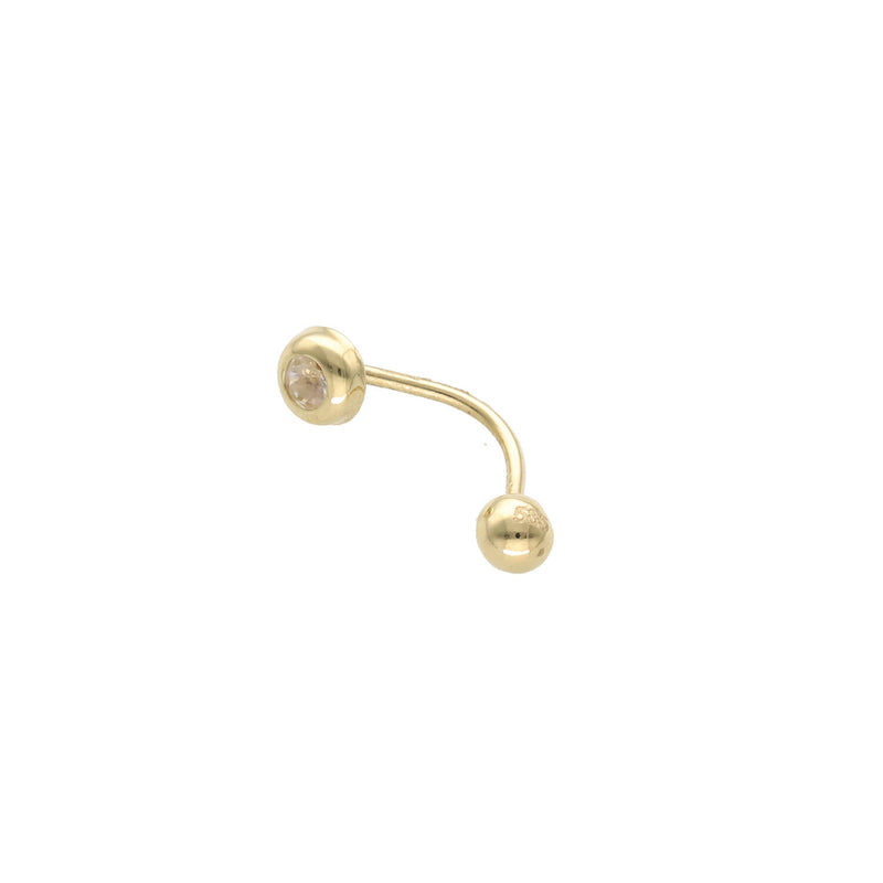 14 Karat Gold Cz Round Belly Piercing