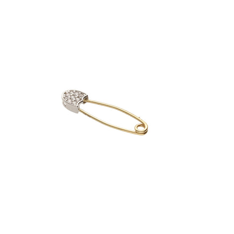 14K Gold Cz Safety Pin Cartilage Two Tone piercing