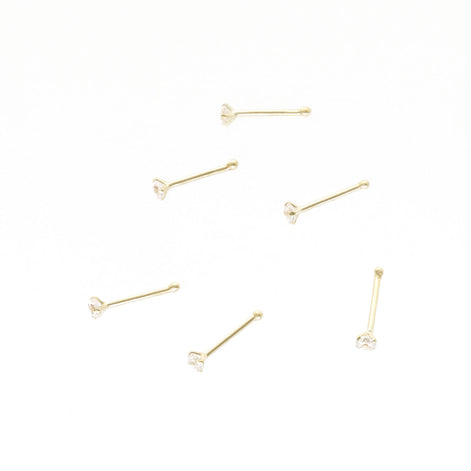 14 Karat Gold Nose Piercing With CZ Stone