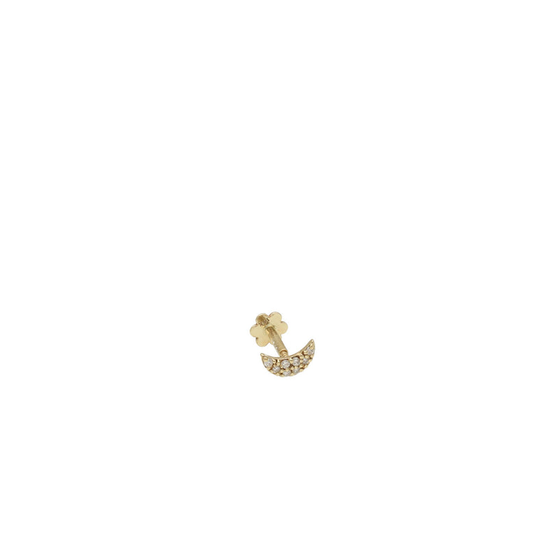 14 Karat Gold Waning Crescent Moon cartilage Piercing