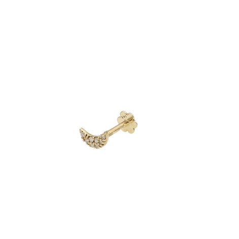 14 Karat Gold Waning Crescent Moon cartilage Piercing