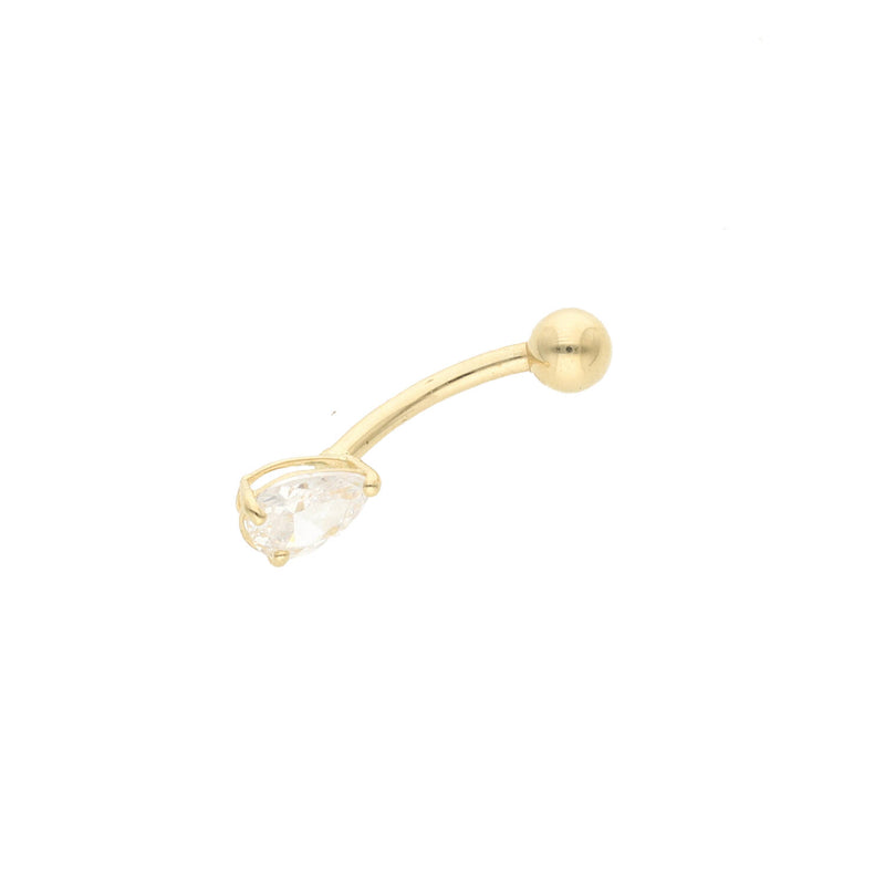 14 karat Gold Drop Shape Belly Piercing