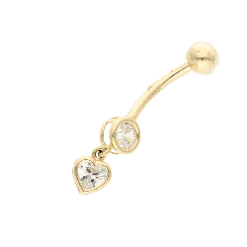 14 karat Gold Heart Belly Piercing