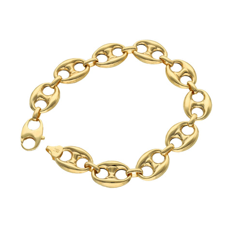 10 Karat Gold Puff Mariner Bracelet