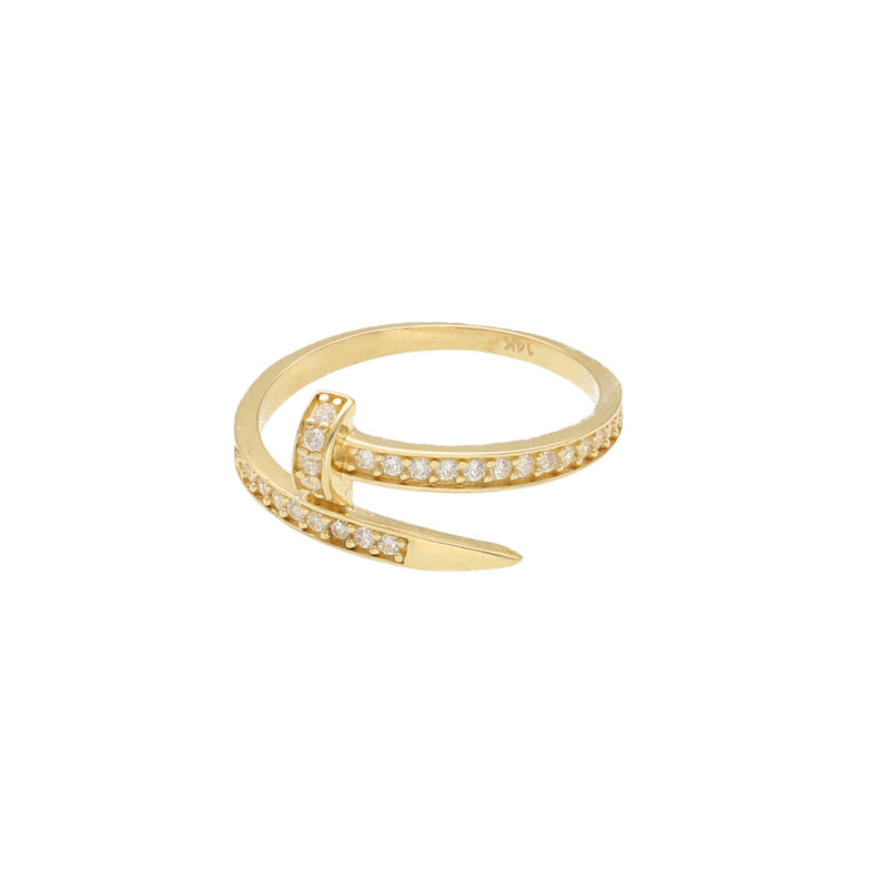 14 karat Gold Nail Ring